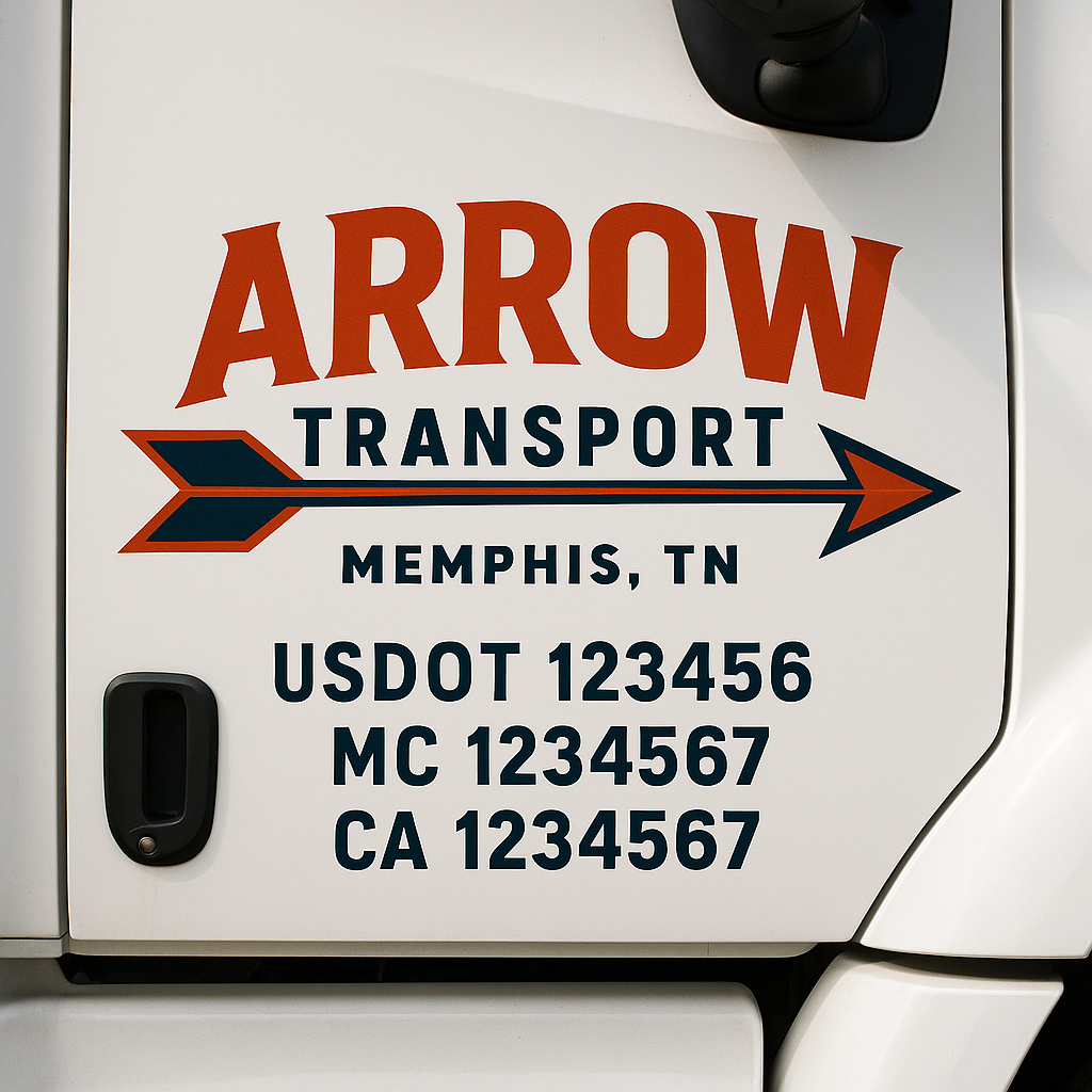 Custom Truck Door Decal Sticker Label Signs For Compliance | USDOT Truck Door Decal Lettering For Trucking & Transport Companies