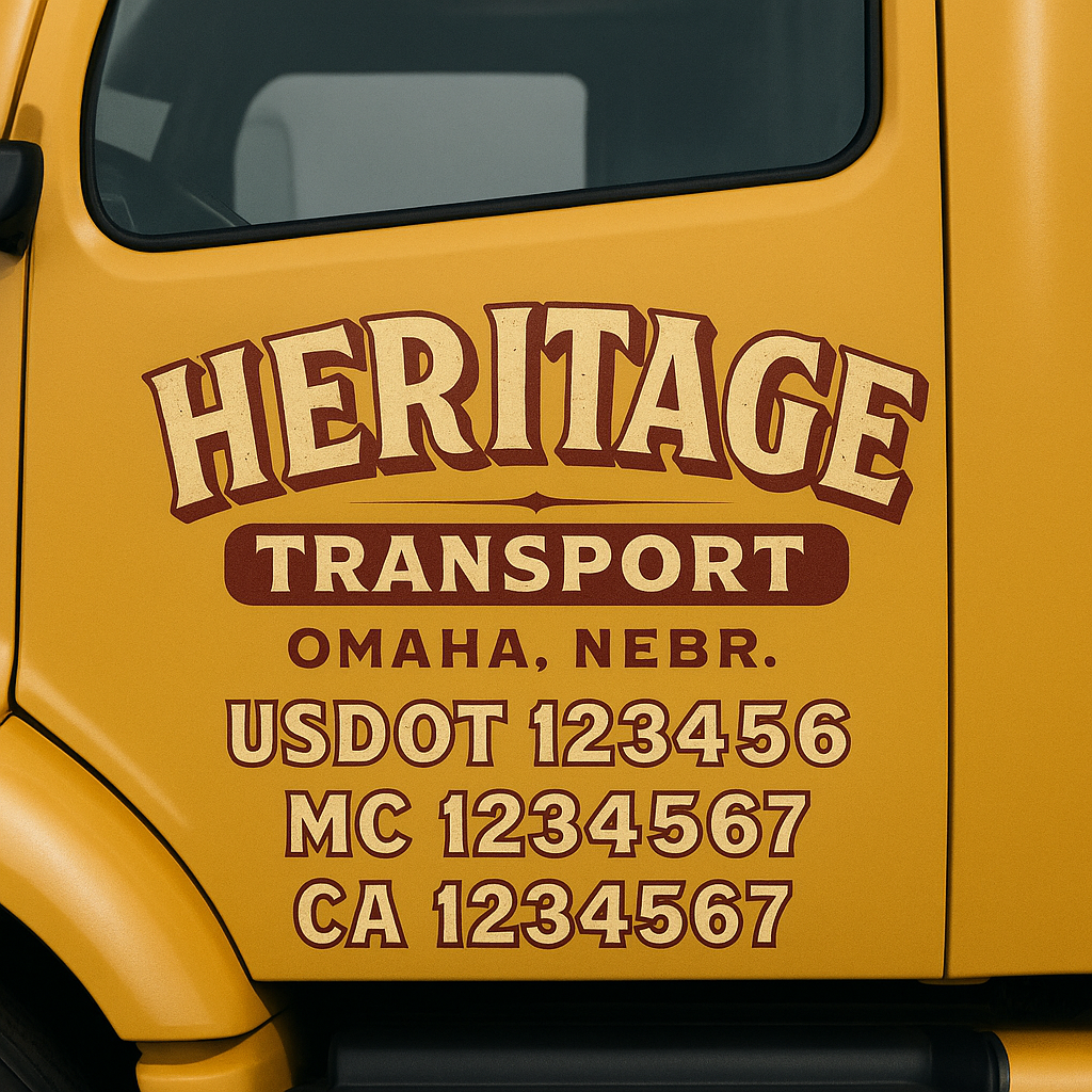 Custom Truck Door Decal Sticker Label Signs For Compliance | USDOT Truck Door Decal Lettering For Trucking & Transport Companies