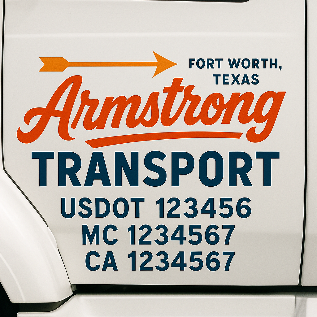 Custom Truck Door Decal Sticker Label Signs For Compliance | USDOT Truck Door Decal Lettering For Trucking & Transport Companies