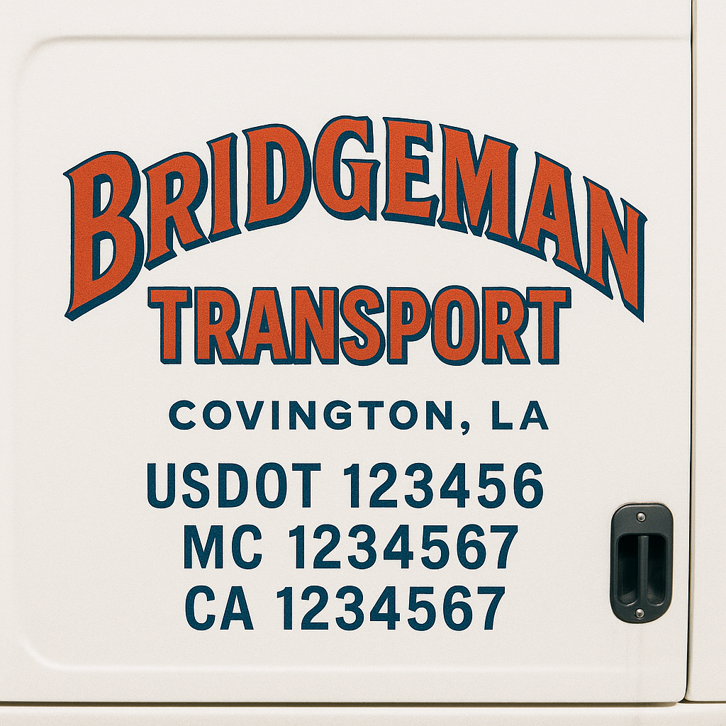 Custom Truck Door Decal Sticker Label Signs For Compliance | USDOT Truck Door Decal Lettering For Trucking & Transport Companies