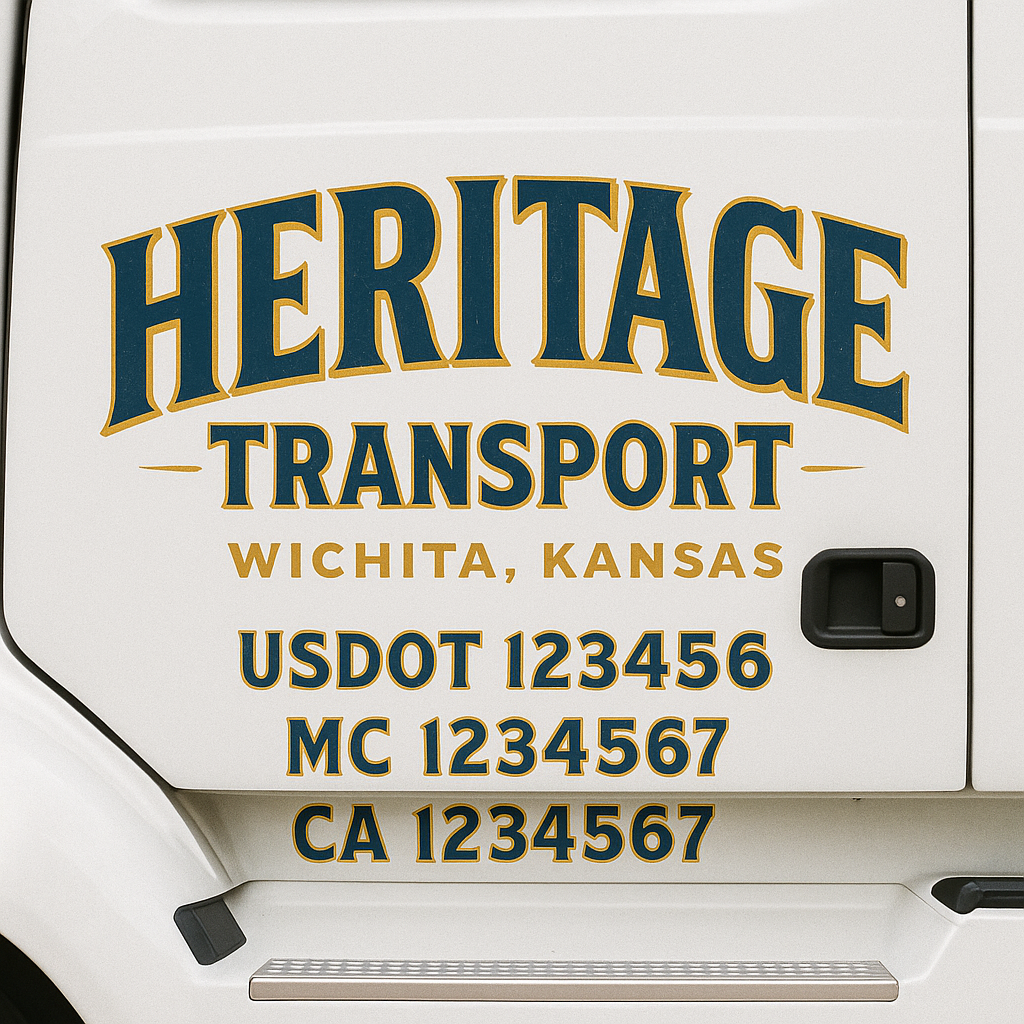 Custom Truck Door Decal Sticker Label Signs For Compliance | USDOT Truck Door Decal Lettering For Trucking & Transport Companies