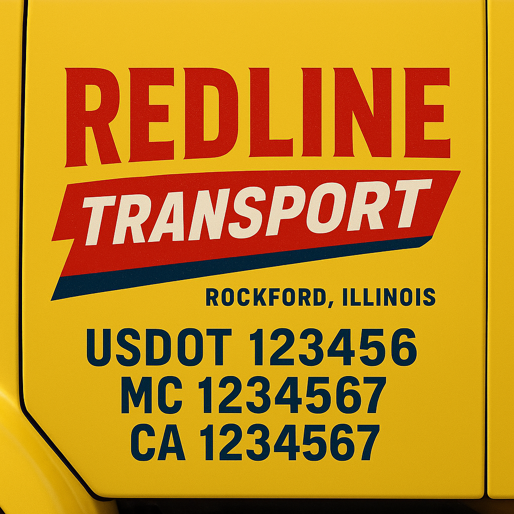 Custom Truck Door Decal Sticker Label Signs For Compliance | USDOT Truck Door Decal Lettering For Trucking & Transport Companies