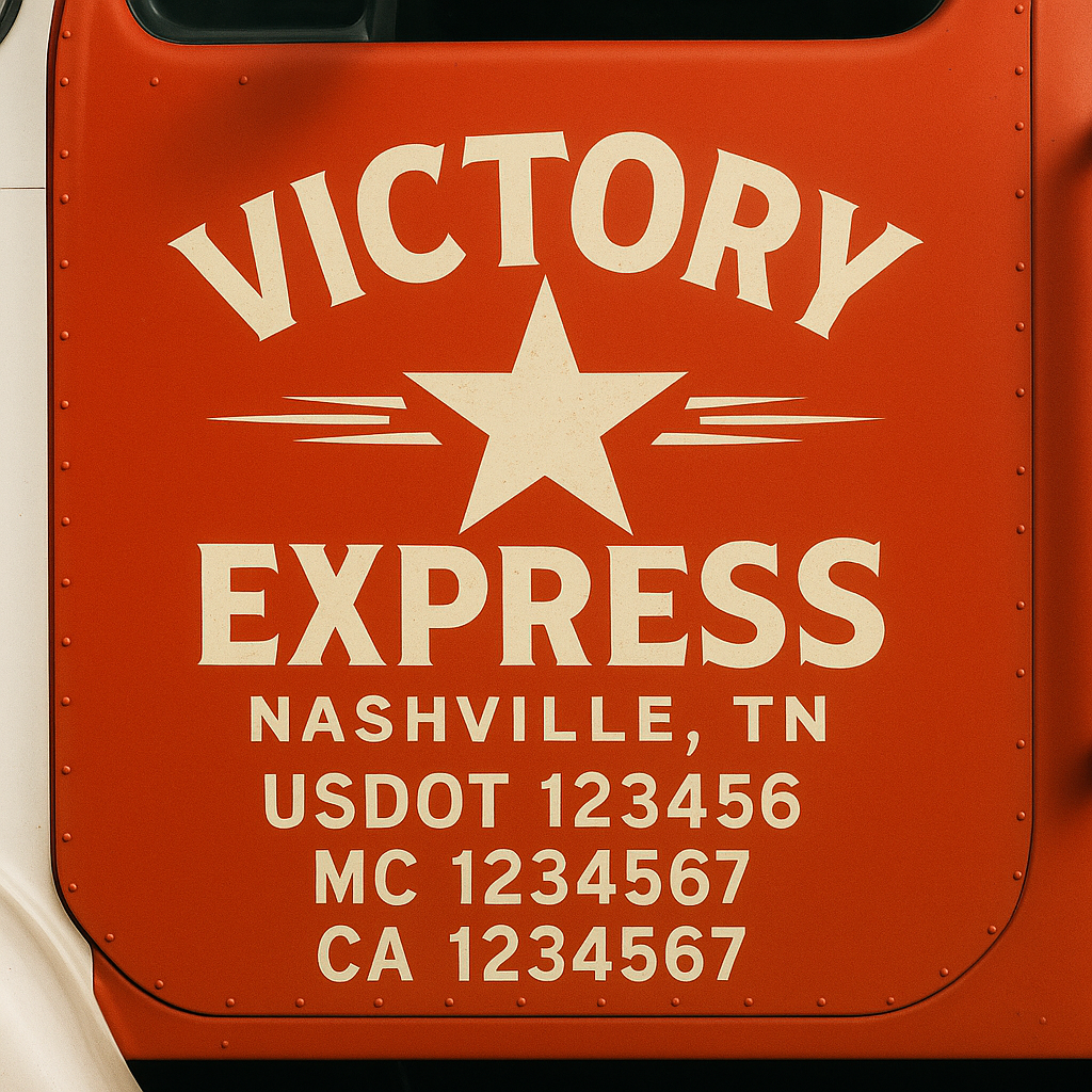 Custom Truck Door Decal Sticker Label Signs For Compliance | USDOT Truck Door Decal Lettering For Trucking & Transport Companies