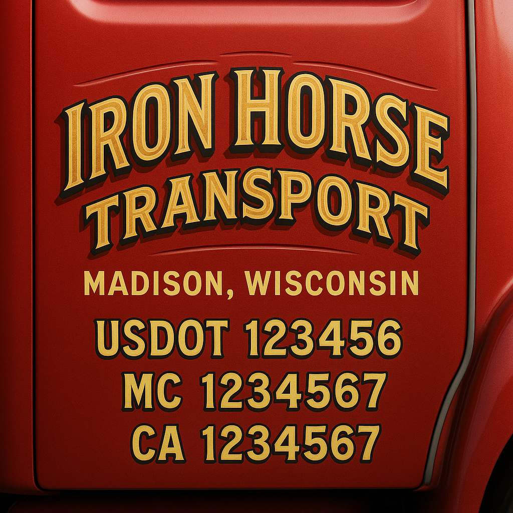 Custom Truck Door Decal Sticker Label Signs For Compliance | USDOT Truck Door Decal Lettering For Trucking & Transport Companies
