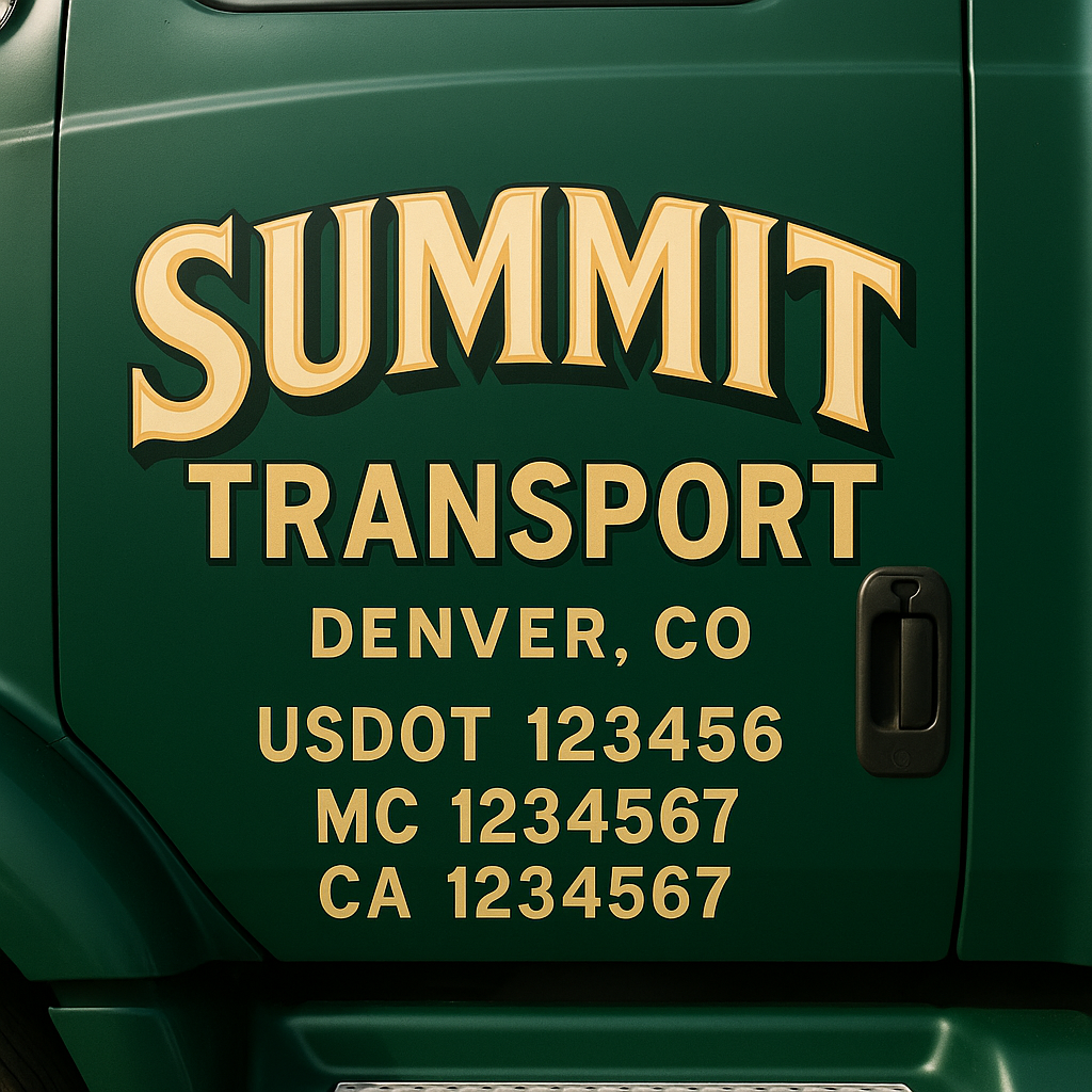 Custom Truck Door Decal Sticker Label Signs For Compliance | USDOT Truck Door Decal Lettering For Trucking & Transport Companies