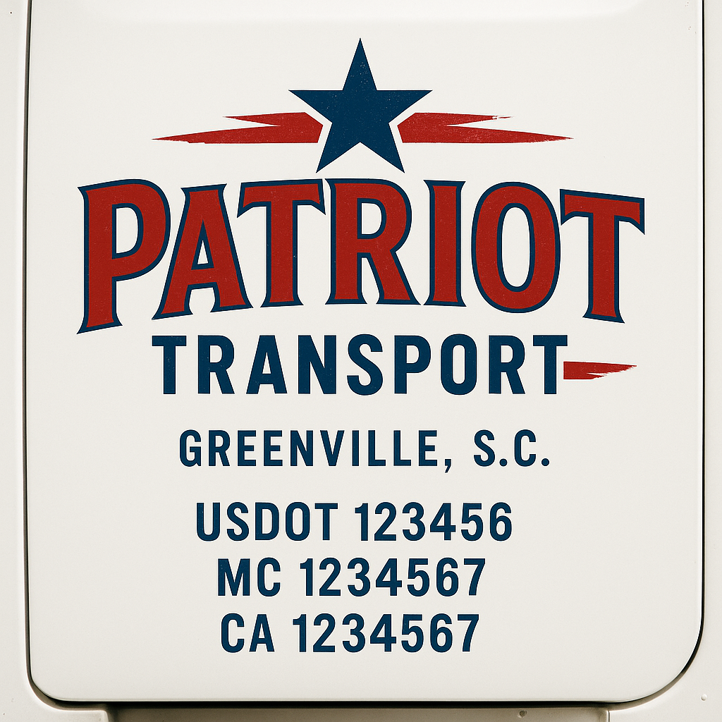 Custom Truck Door Decal Sticker Label Signs For Compliance | USDOT Truck Door Decal Lettering For Trucking & Transport Companies