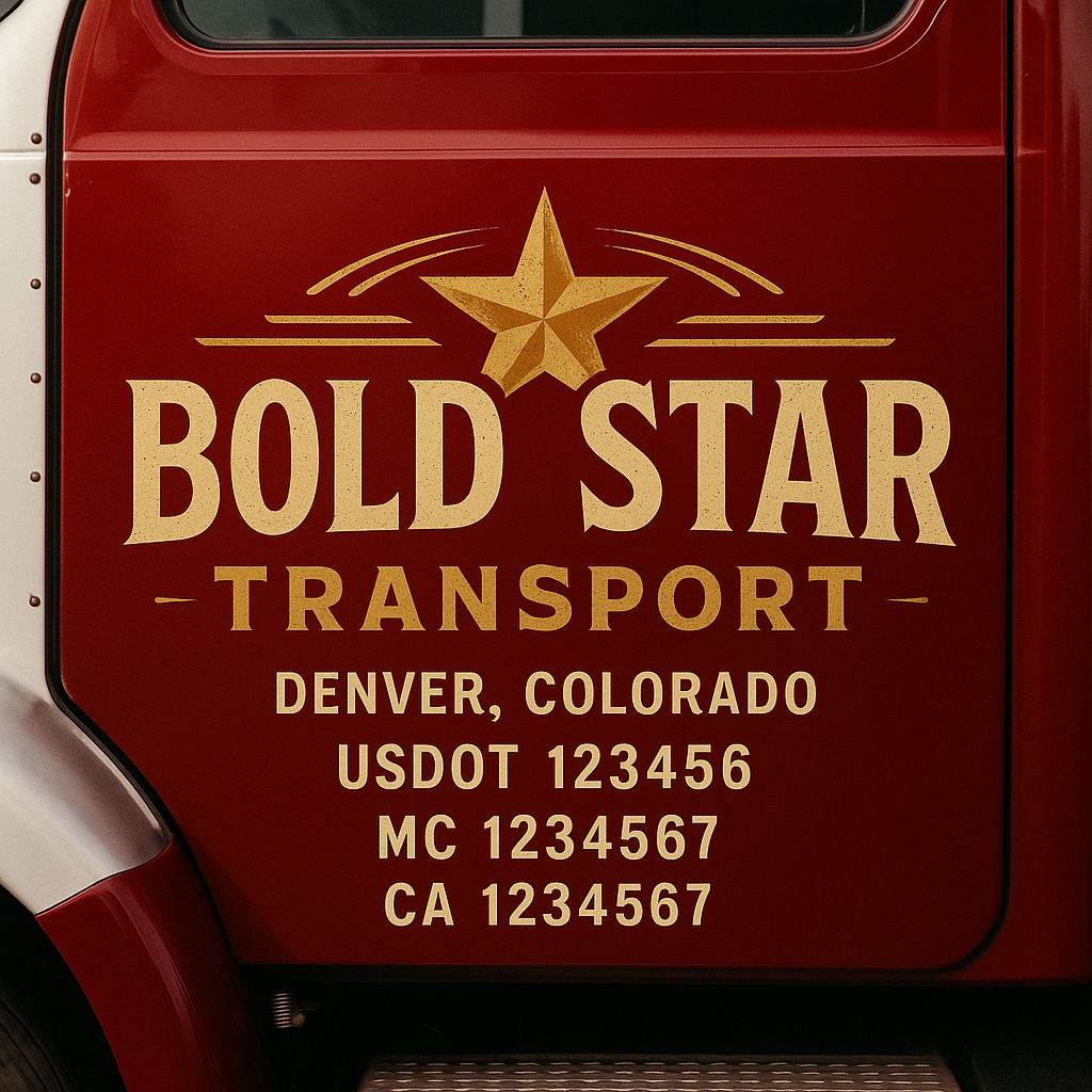 Custom Truck Door Decal Sticker Label Signs For Compliance | USDOT Truck Door Decal Lettering For Trucking & Transport Companies