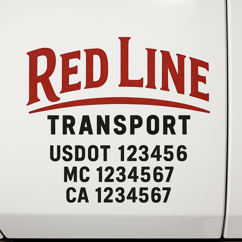 Custom Truck Door Decal Sticker Label Signs For Compliance | USDOT Truck Door Decal Lettering For Trucking & Transport Companies
