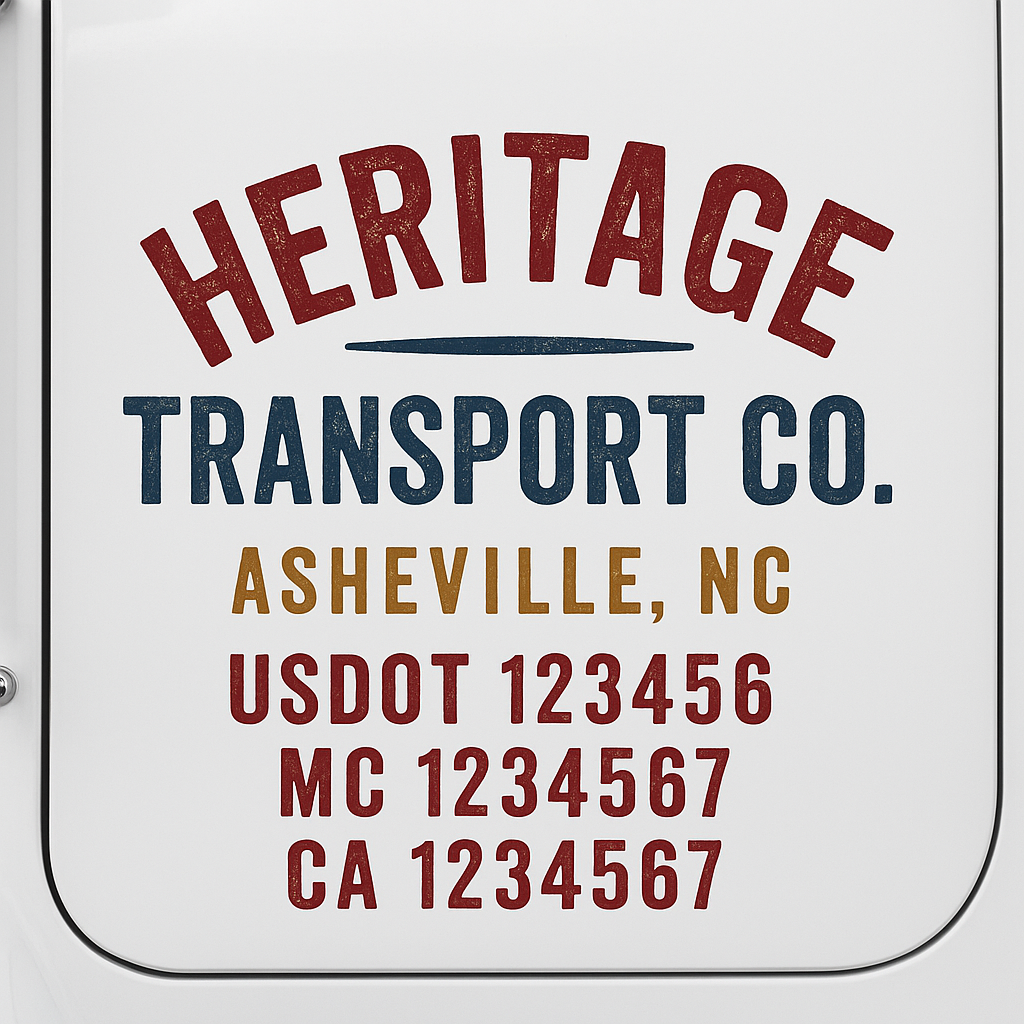 Custom Truck Door Decal Sticker Label Signs For Compliance | USDOT Truck Door Decal Lettering For Trucking & Transport Companies