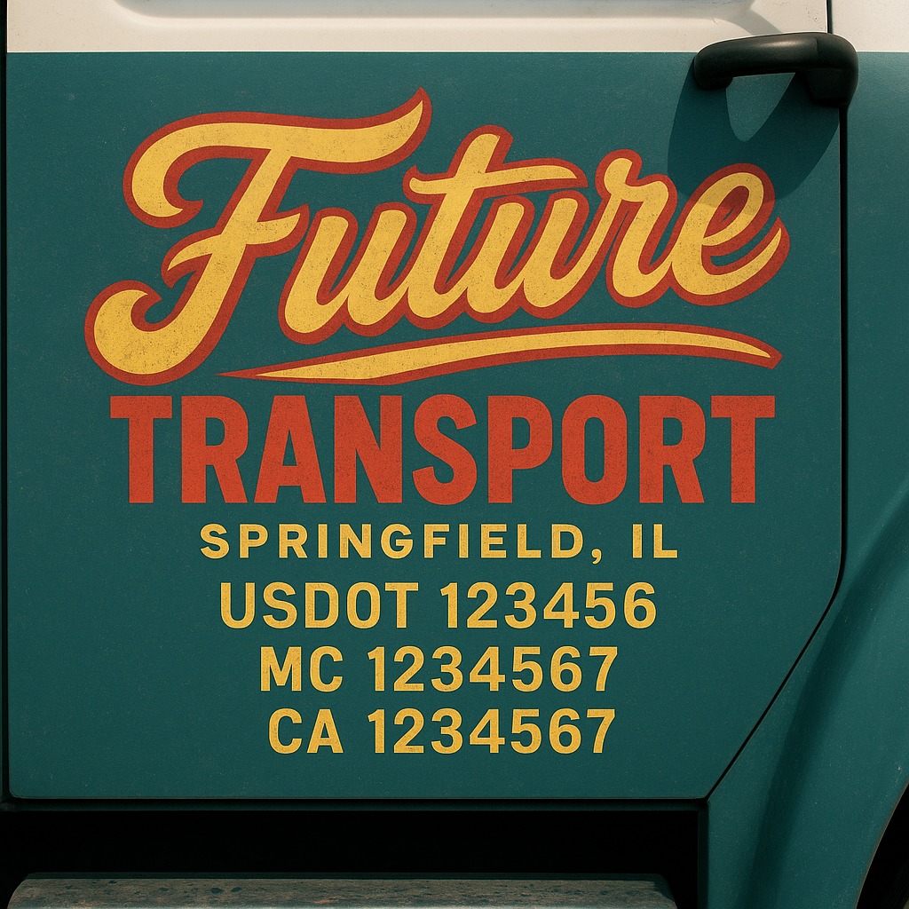 Custom Truck Door Decal Sticker Label Signs For Compliance | USDOT Truck Door Decal Lettering For Trucking & Transport Companies