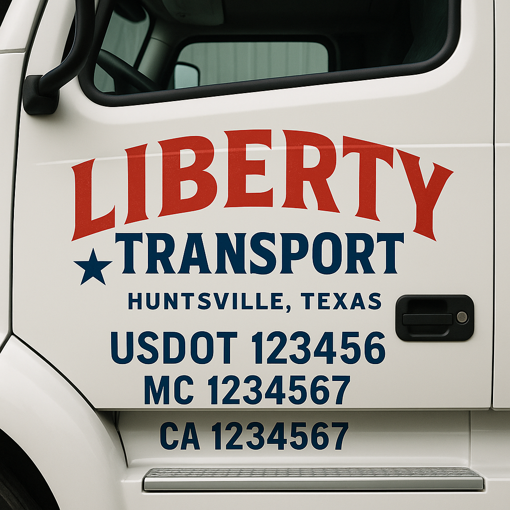 Custom Truck Door Decal Sticker Label Signs For Compliance | USDOT Truck Door Decal Lettering For Trucking & Transport Companies