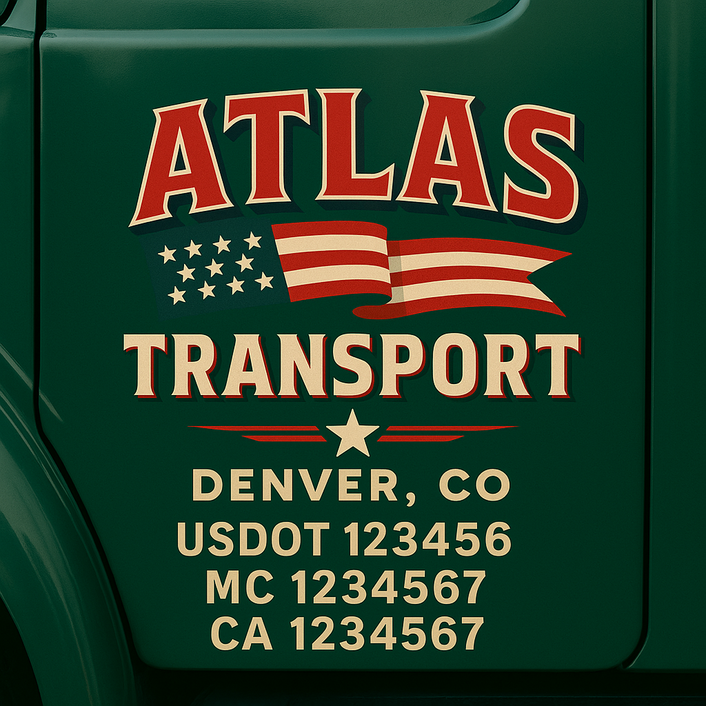 Custom Truck Door Decal Sticker Label Signs For Compliance | USDOT Truck Door Decal Lettering For Trucking & Transport Companies
