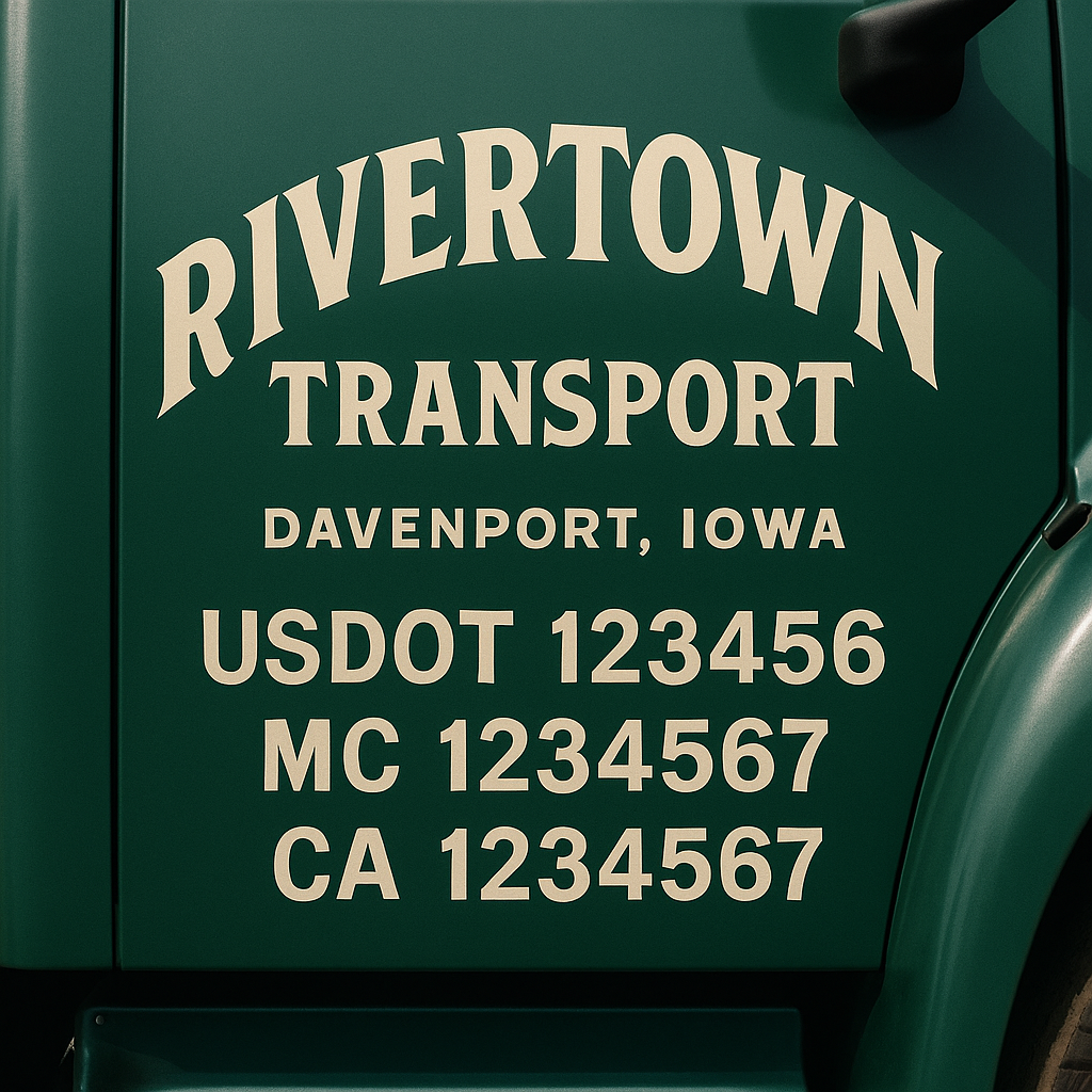 Custom Truck Door Decal Sticker Label Signs For Compliance | USDOT Truck Door Decal Lettering For Trucking & Transport Companies