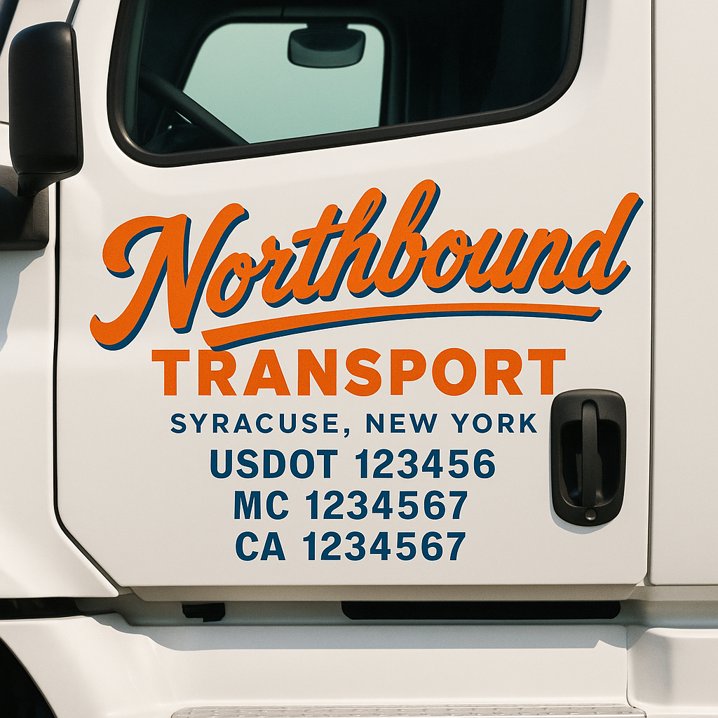 Custom Truck Door Decal Sticker Label Signs For Compliance | USDOT Truck Door Decal Lettering For Trucking & Transport Companies