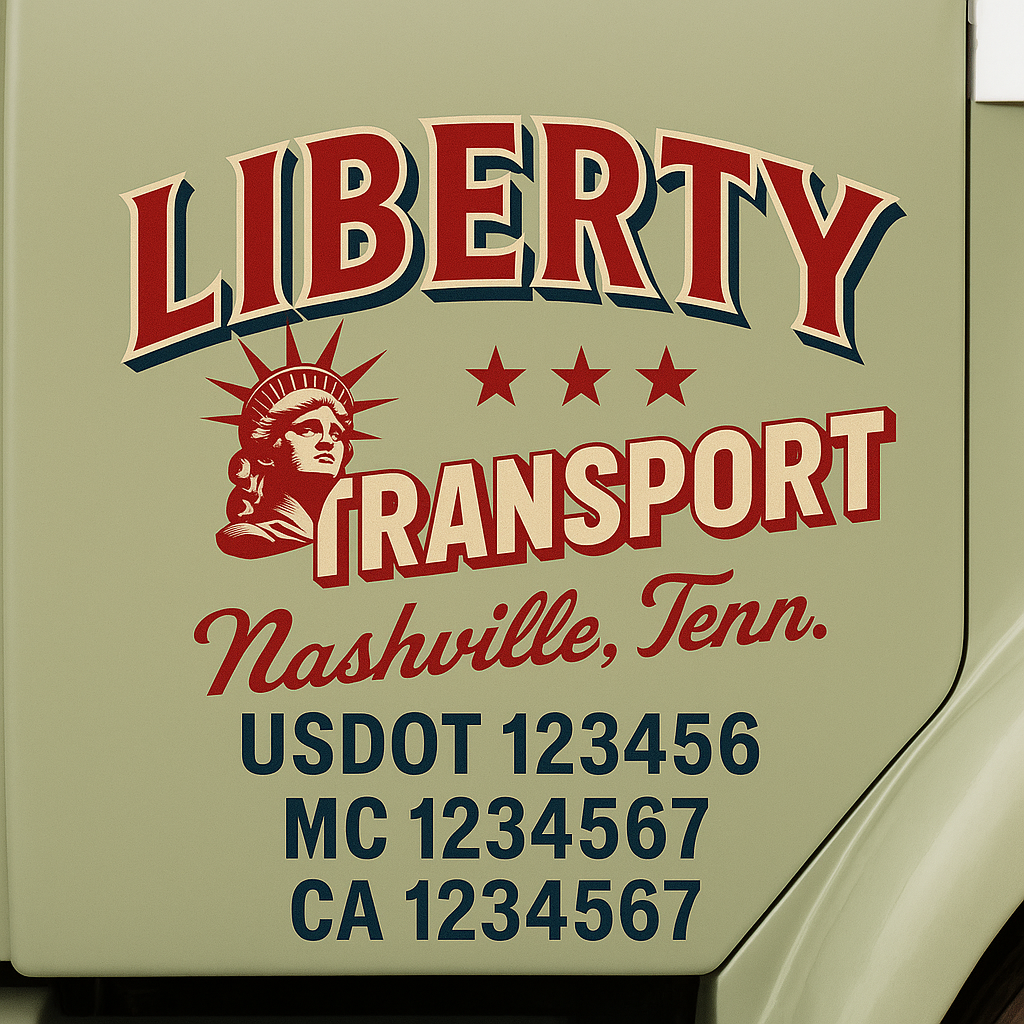 Custom Truck Door Decal Sticker Label Signs For Compliance | USDOT Truck Door Decal Lettering For Trucking & Transport Companies