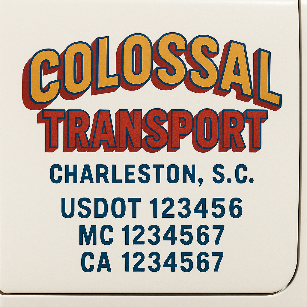 Custom Truck Door Decal Sticker Label Signs For Compliance | USDOT Truck Door Decal Lettering For Trucking & Transport Companies