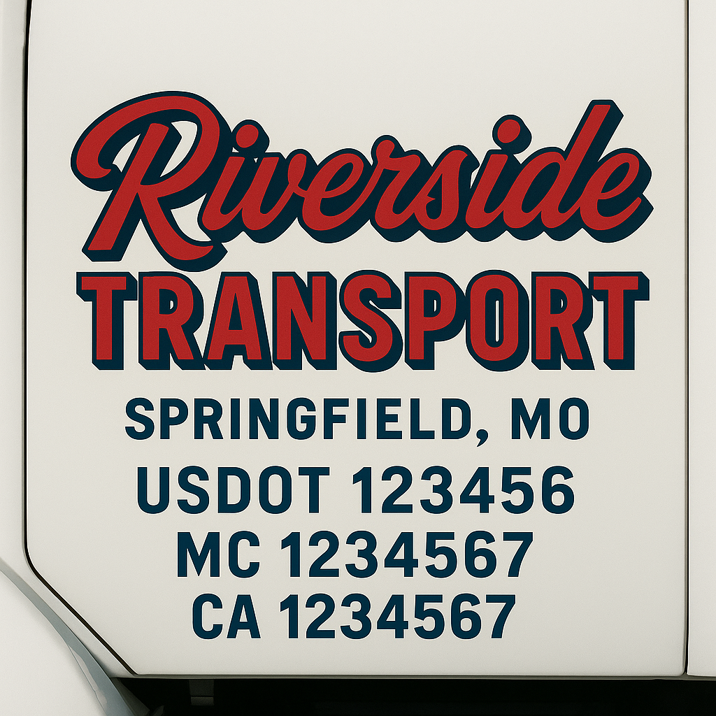 Custom Truck Door Decal Sticker Label Signs For Compliance | USDOT Truck Door Decal Lettering For Trucking & Transport Companies