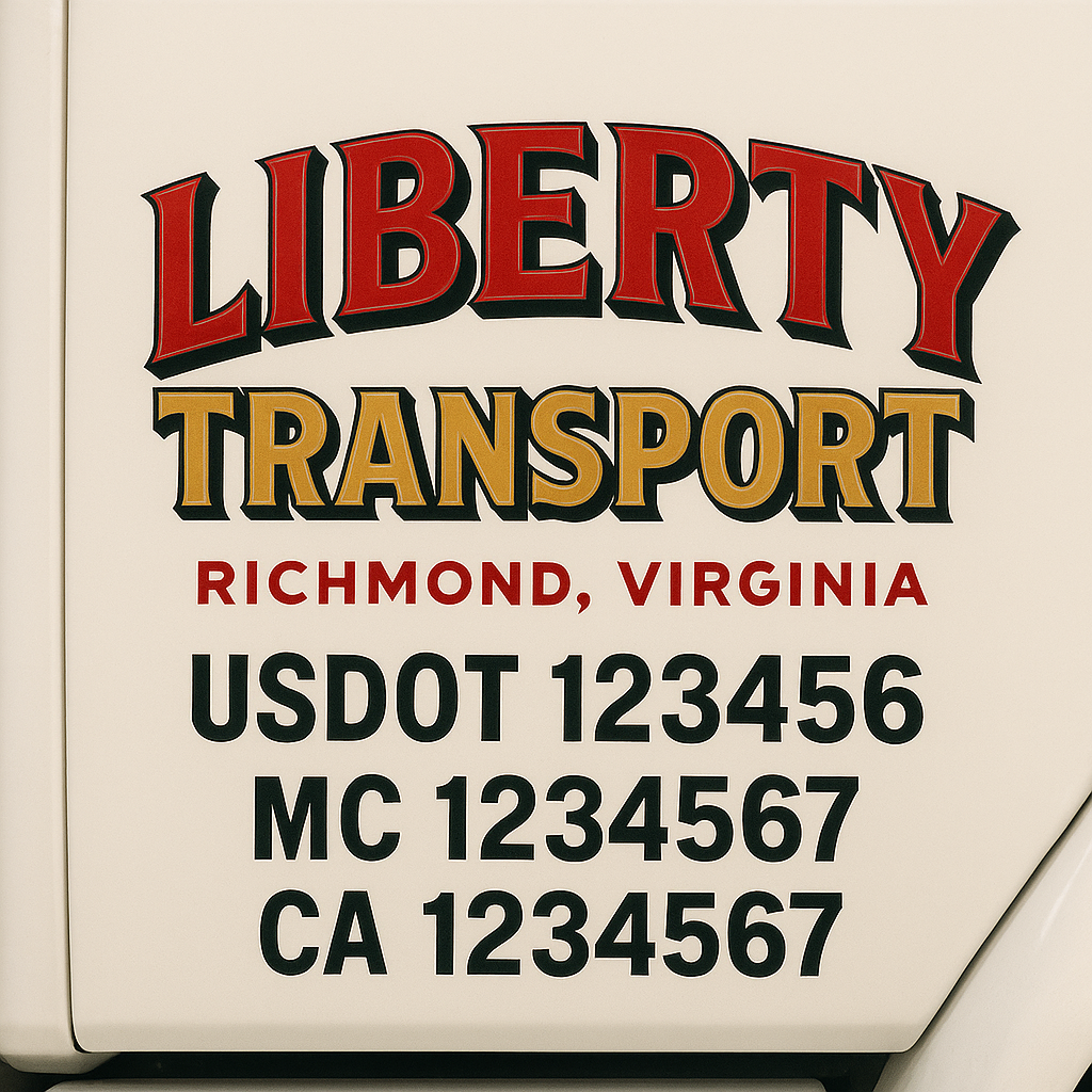 Custom Truck Door Decal Sticker Label Signs For Compliance | USDOT Truck Door Decal Lettering For Trucking & Transport Companies