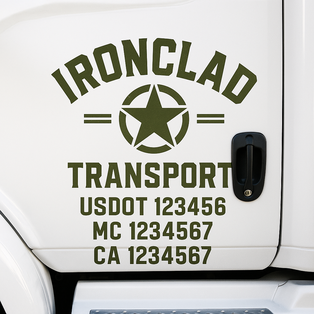 Custom Truck Door Decal Sticker Label Signs For Compliance | USDOT Truck Door Decal Lettering For Trucking & Transport Companies