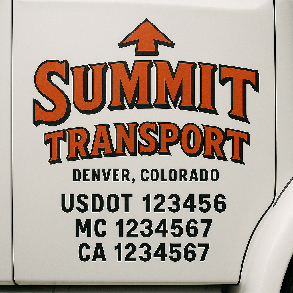 Custom Truck Door Decal Sticker Label Signs For Compliance | USDOT Truck Door Decal Lettering For Trucking & Transport Companies