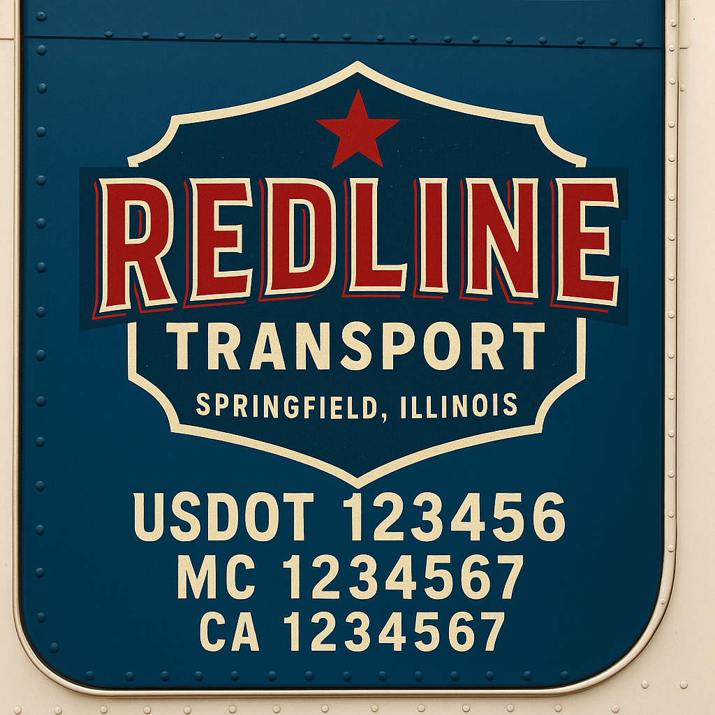 Custom Truck Door Decal Sticker Label Signs For Compliance | USDOT Truck Door Decal Lettering For Trucking & Transport Companies