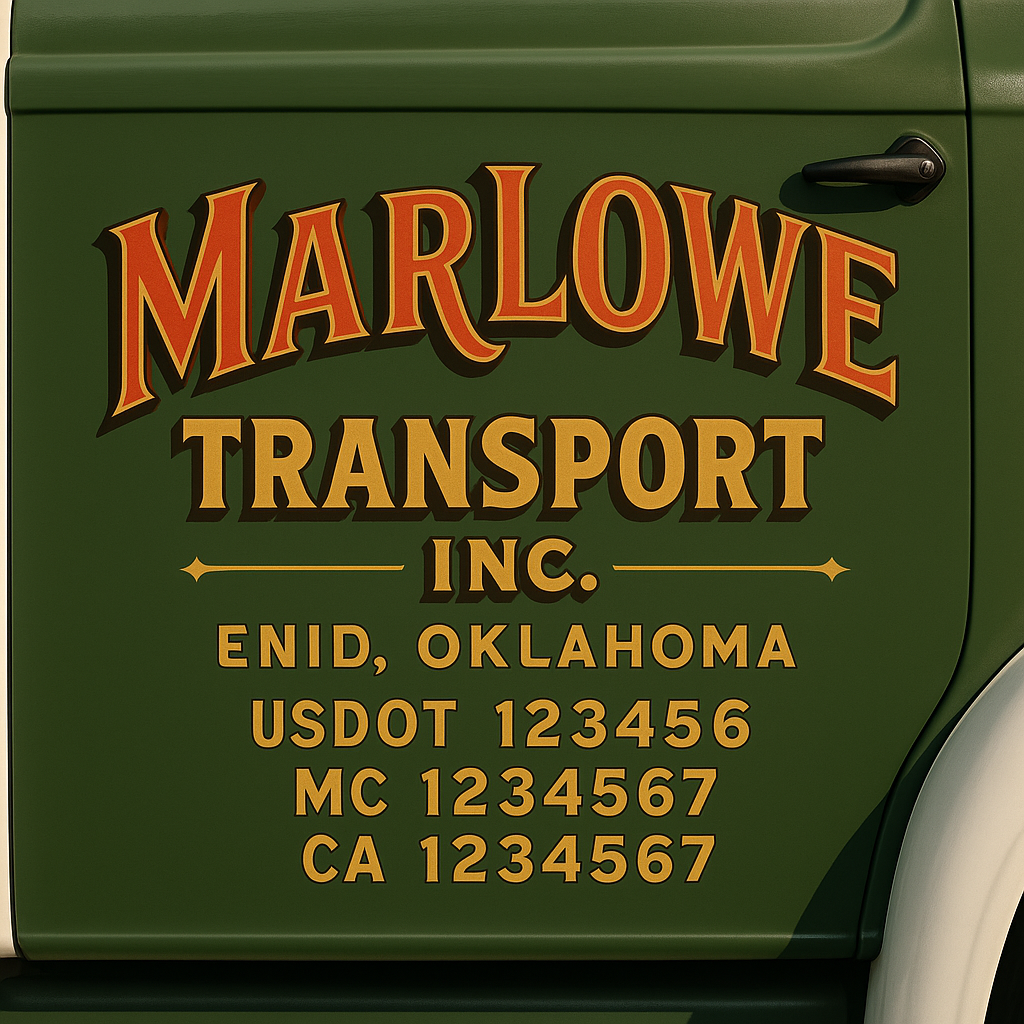 Custom Truck Door Decal Sticker Label Signs For Compliance | USDOT Truck Door Decal Lettering For Trucking & Transport Companies