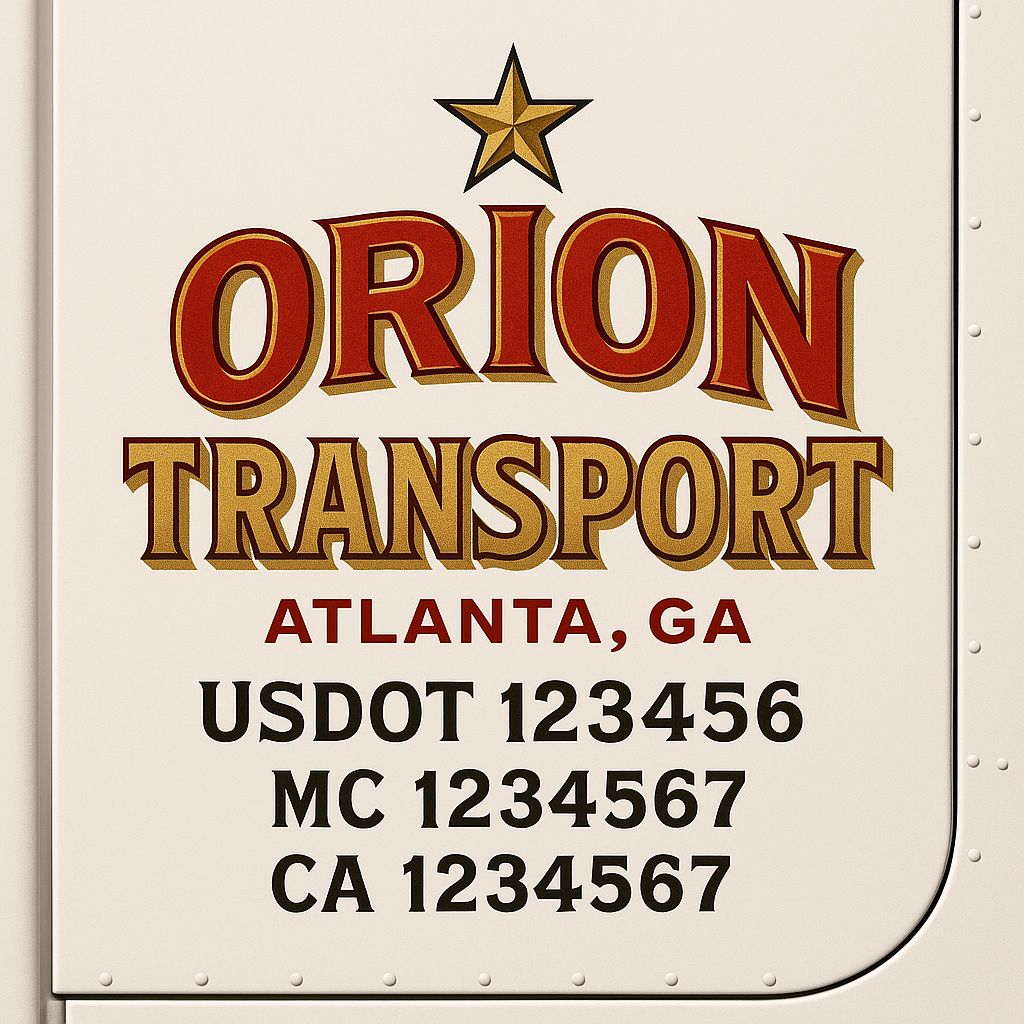 Custom Truck Door Decal Sticker Label Signs For Compliance | USDOT Truck Door Decal Lettering For Trucking & Transport Companies