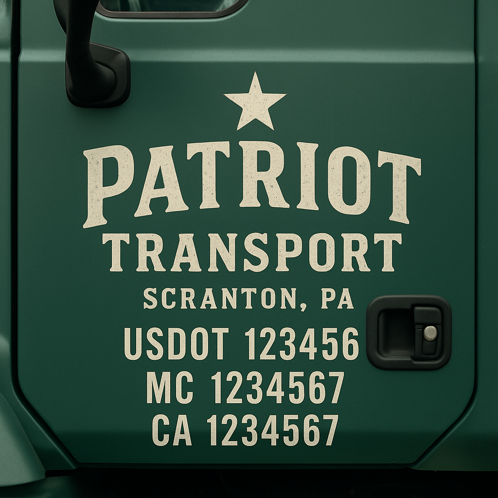 Custom Truck Door Decal Sticker Label Signs For Compliance | USDOT Truck Door Decal Lettering For Trucking & Transport Companies