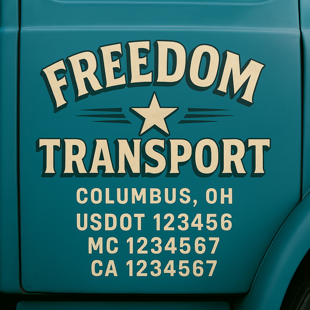 Custom Truck Door Decal Sticker Label Signs For Compliance | USDOT Truck Door Decal Lettering For Trucking & Transport Companies