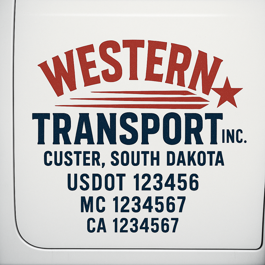 Custom Truck Door Decal Sticker Label Signs For Compliance | USDOT Truck Door Decal Lettering For Trucking & Transport Companies