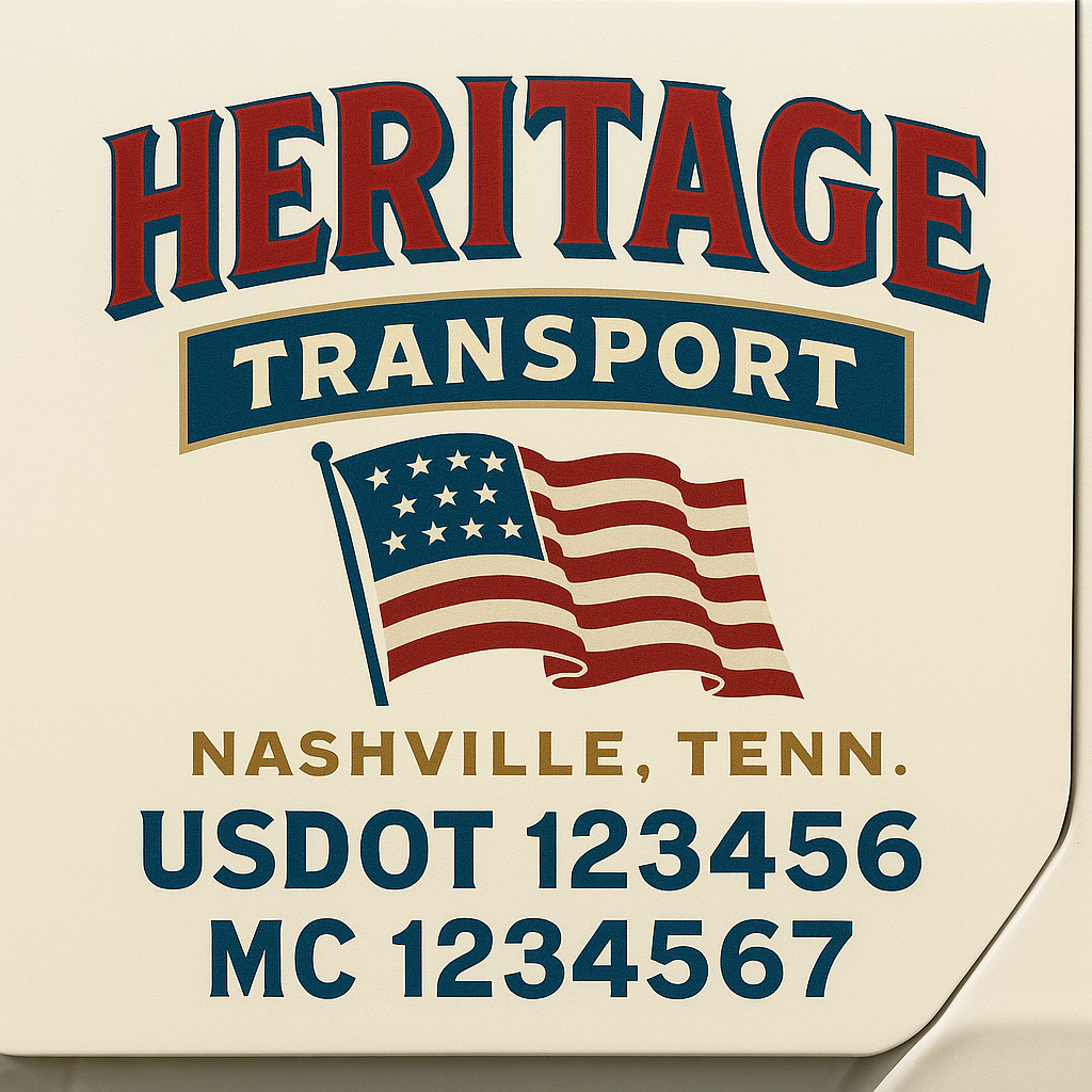 Custom Truck Door Decal Sticker Label Signs For Compliance | USDOT Truck Door Decal Lettering For Trucking & Transport Companies
