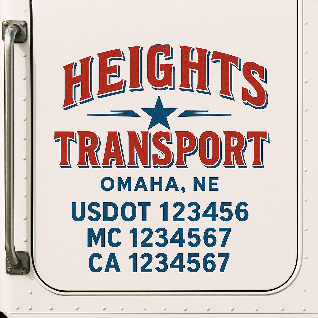 Custom Truck Door Decal Sticker Label Signs For Compliance | USDOT Truck Door Decal Lettering For Trucking & Transport Companies