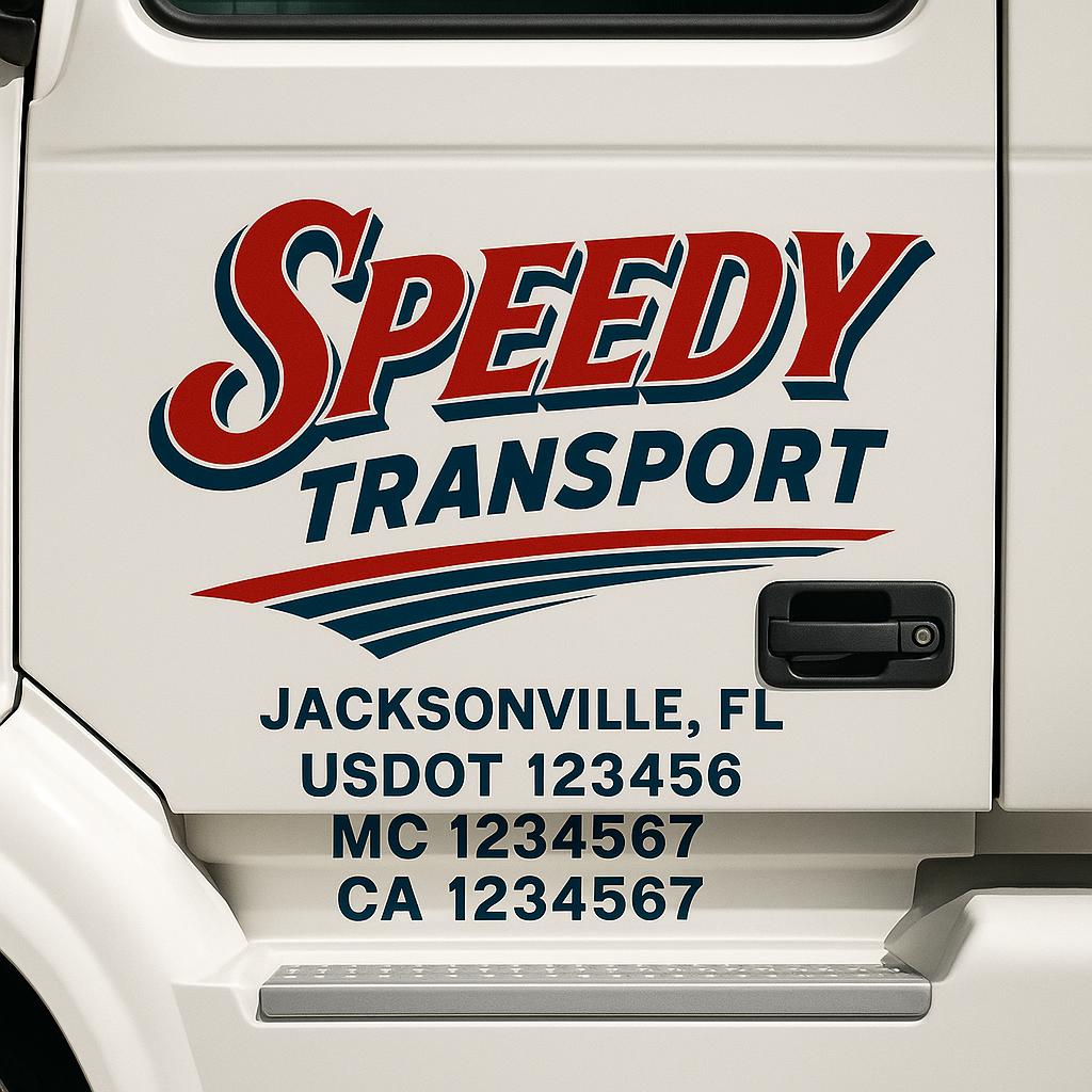Custom Truck Door Decal Sticker Label Signs For Compliance | USDOT Truck Door Decal Lettering For Trucking & Transport Companies