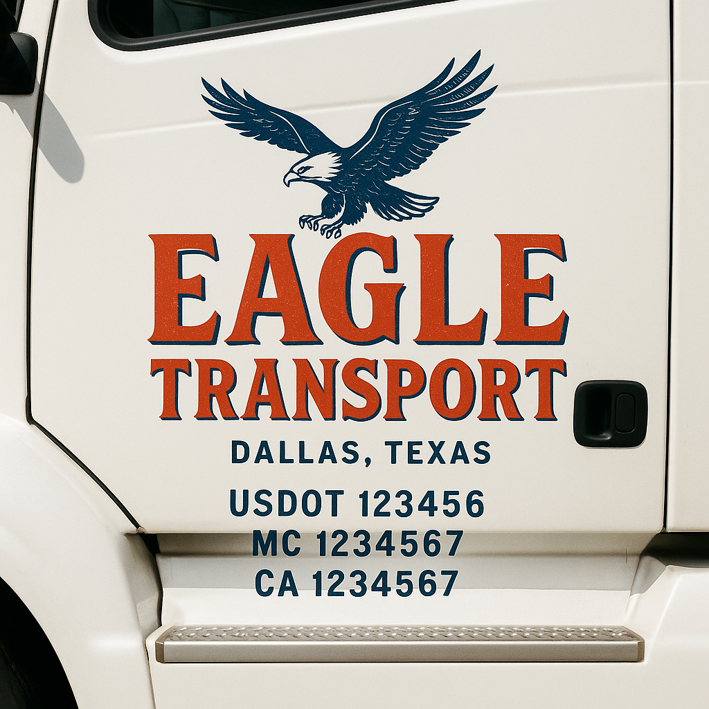 Custom Truck Door Decal Sticker Label Signs For Compliance | USDOT Truck Door Decal Lettering For Trucking & Transport Companies