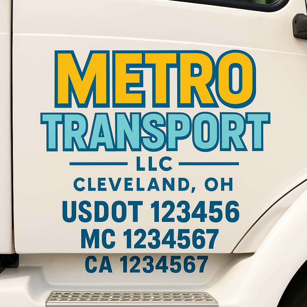 Custom Truck Door Decal Sticker Label Signs For Compliance | USDOT Truck Door Decal Lettering For Trucking & Transport Companies