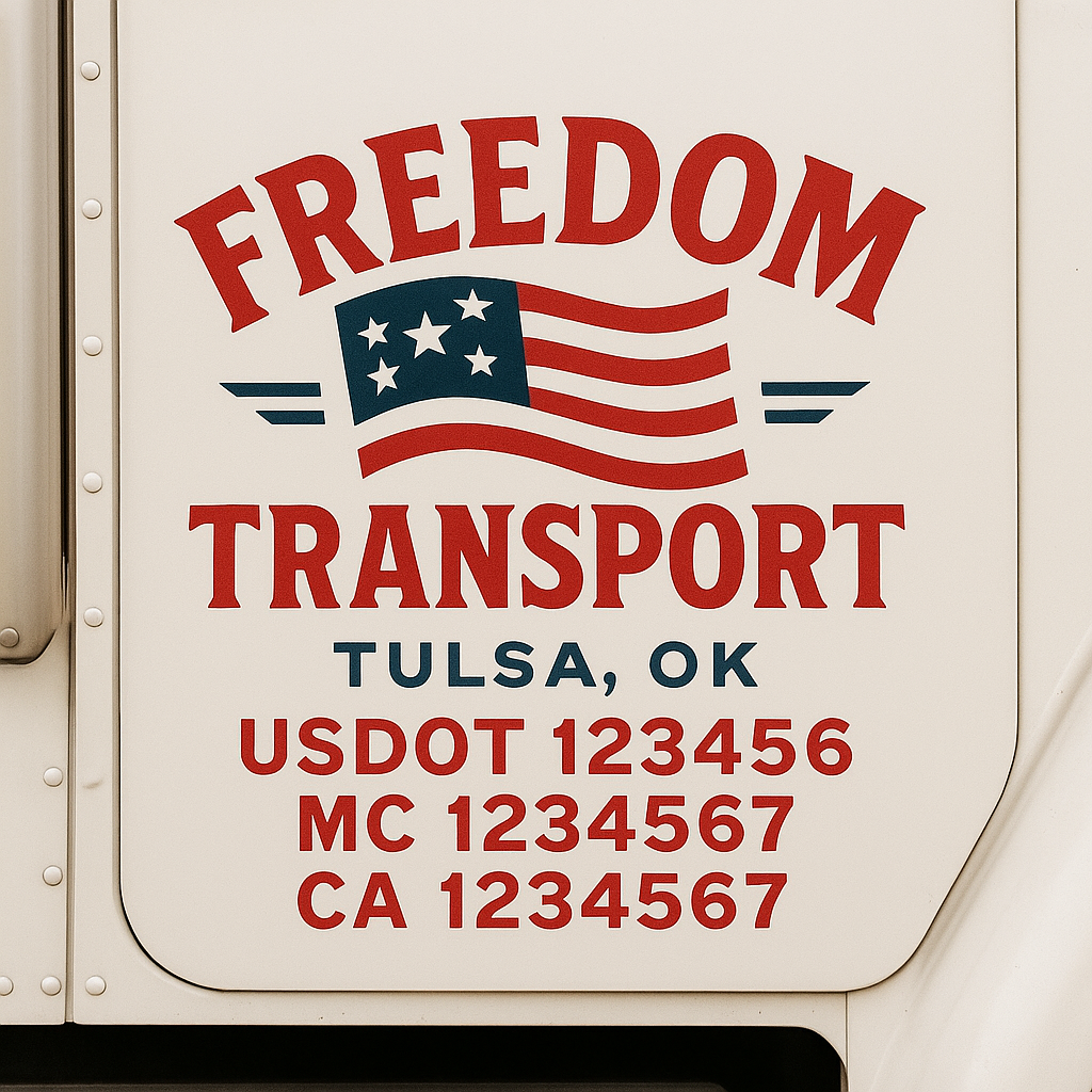 Custom Truck Door Decal Sticker Label Signs For Compliance | USDOT Truck Door Decal Lettering For Trucking & Transport Companies