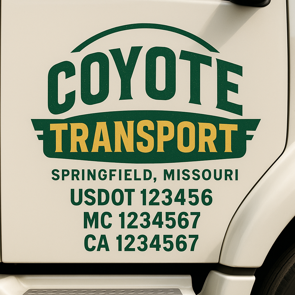 Custom Truck Door Decal Sticker Label Signs For Compliance | USDOT Truck Door Decal Lettering For Trucking & Transport Companies