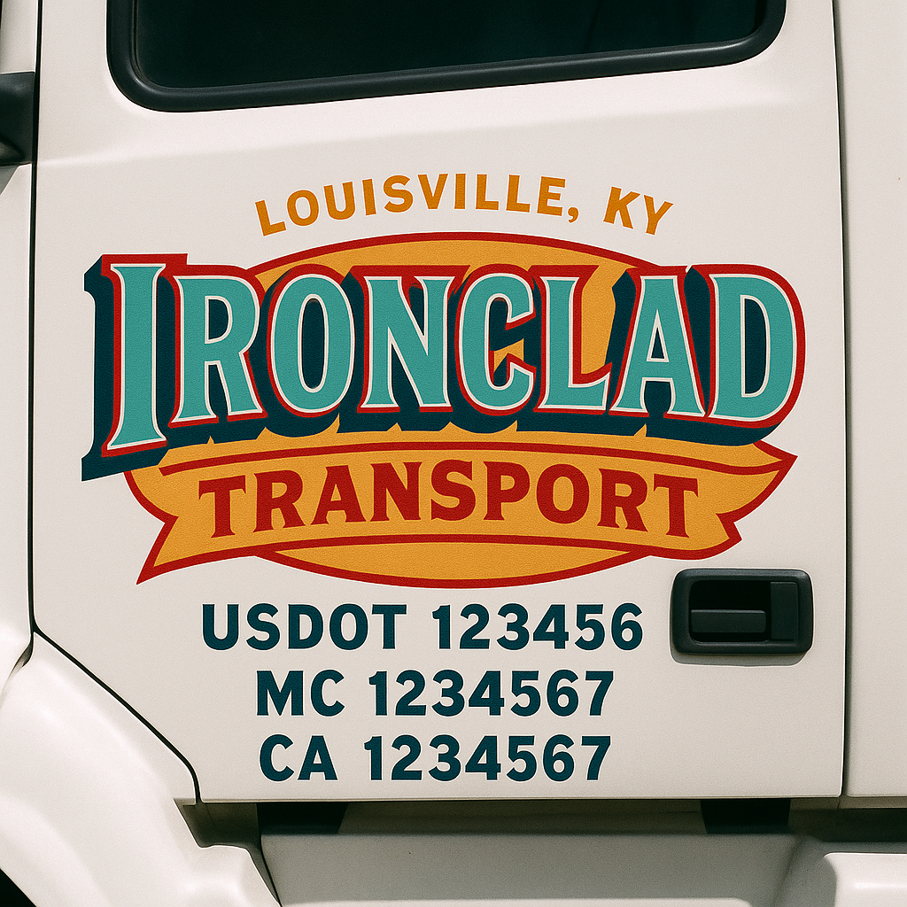 Custom Truck Door Decal Sticker Label Signs For Compliance | USDOT Truck Door Decal Lettering For Trucking & Transport Companies