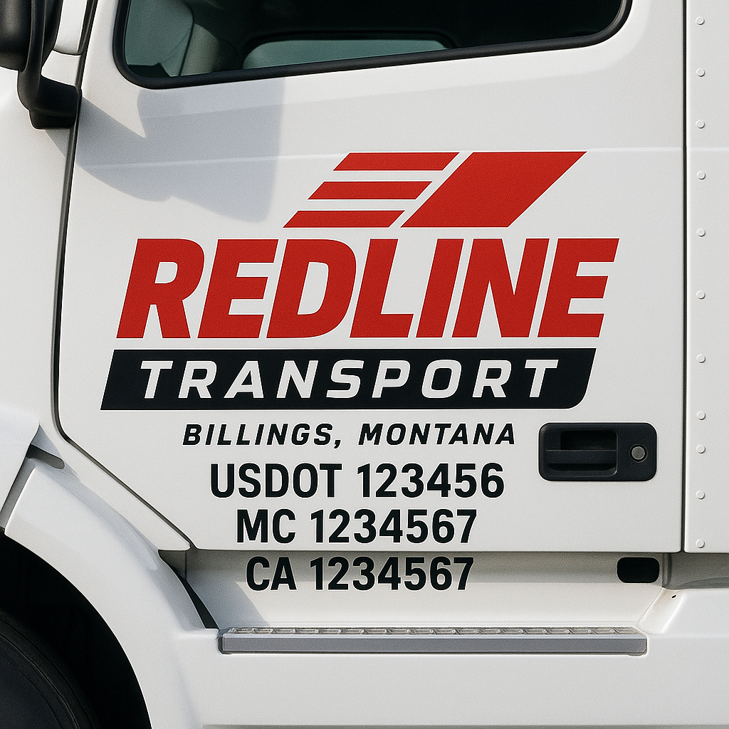 Custom Truck Door Decal Sticker Label Signs For Compliance | USDOT Truck Door Decal Lettering For Trucking & Transport Companies