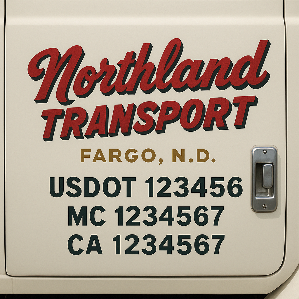 Custom Truck Door Decal Sticker Label Signs For Compliance | USDOT Truck Door Decal Lettering For Trucking & Transport Companies