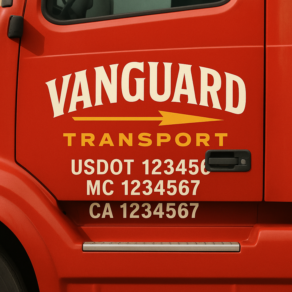 Custom Truck Door Decal Sticker Label Signs For Compliance | USDOT Truck Door Decal Lettering For Trucking & Transport Companies