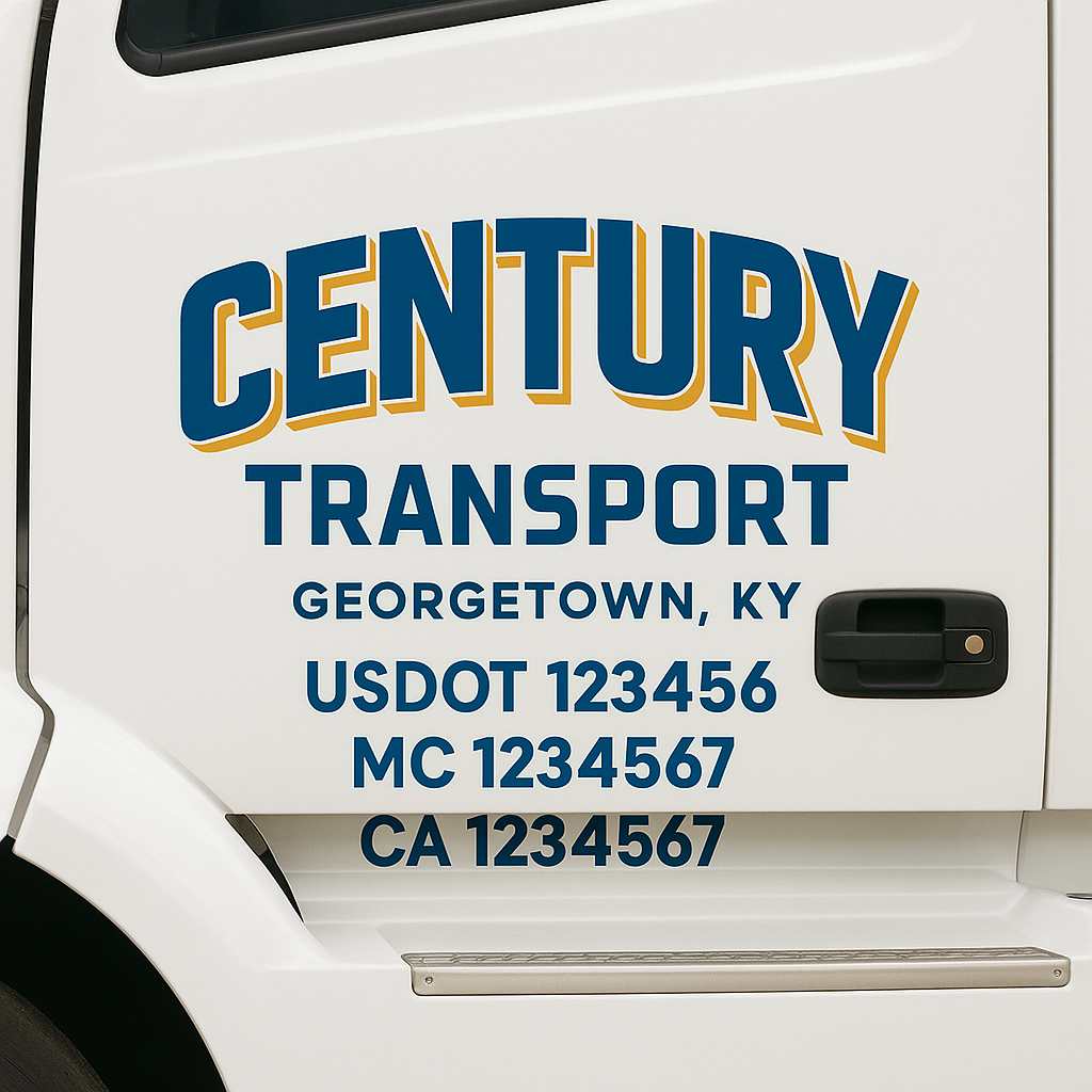 Custom Truck Door Decal Sticker Label Signs For Compliance | USDOT Truck Door Decal Lettering For Trucking & Transport Companies