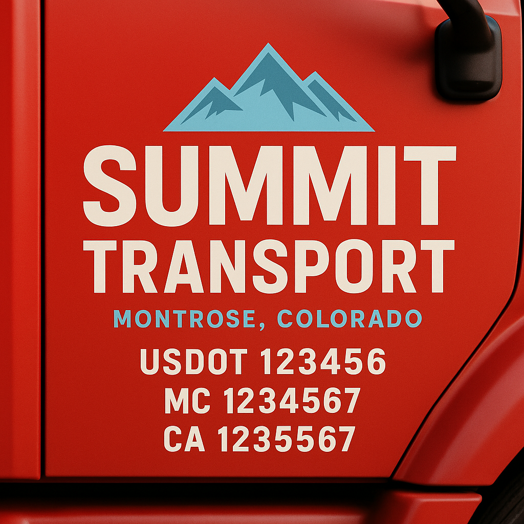 Custom Truck Door Decal Sticker Label Signs For Compliance | USDOT Truck Door Decal Lettering For Trucking & Transport Companies