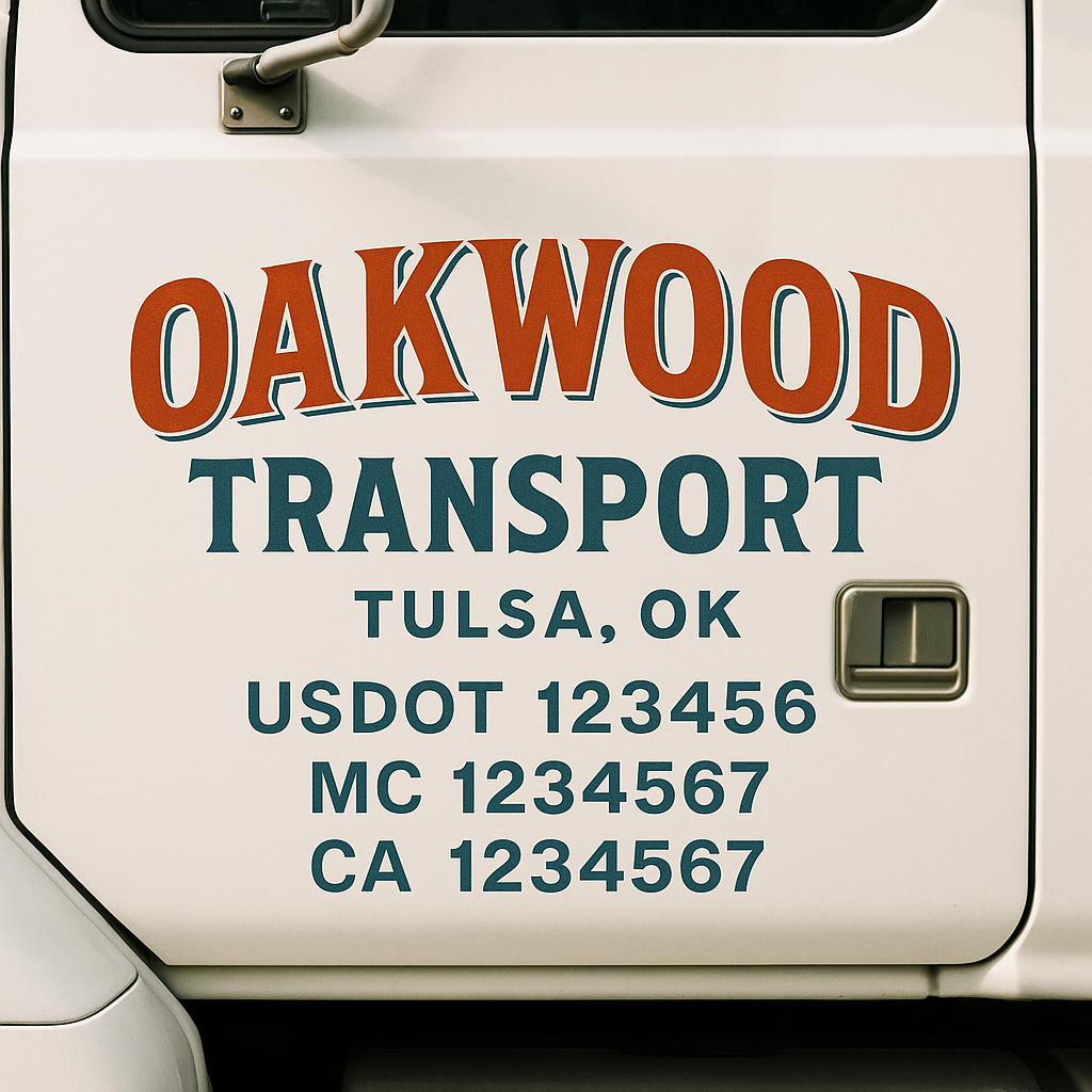 Custom Truck Door Decal Sticker Label Signs For Compliance | USDOT Truck Door Decal Lettering For Trucking & Transport Companies