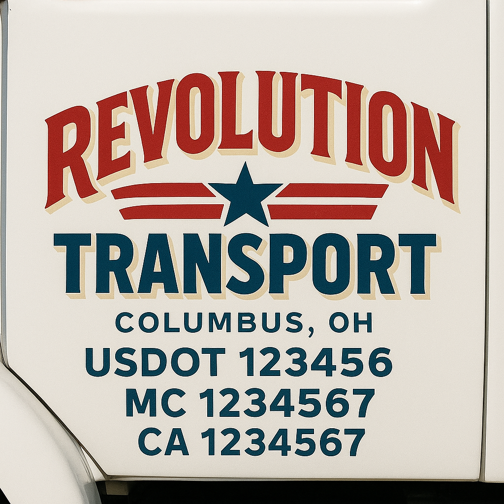 Custom Truck Door Decal Sticker Label Signs For Compliance | USDOT Truck Door Decal Lettering For Trucking & Transport Companies