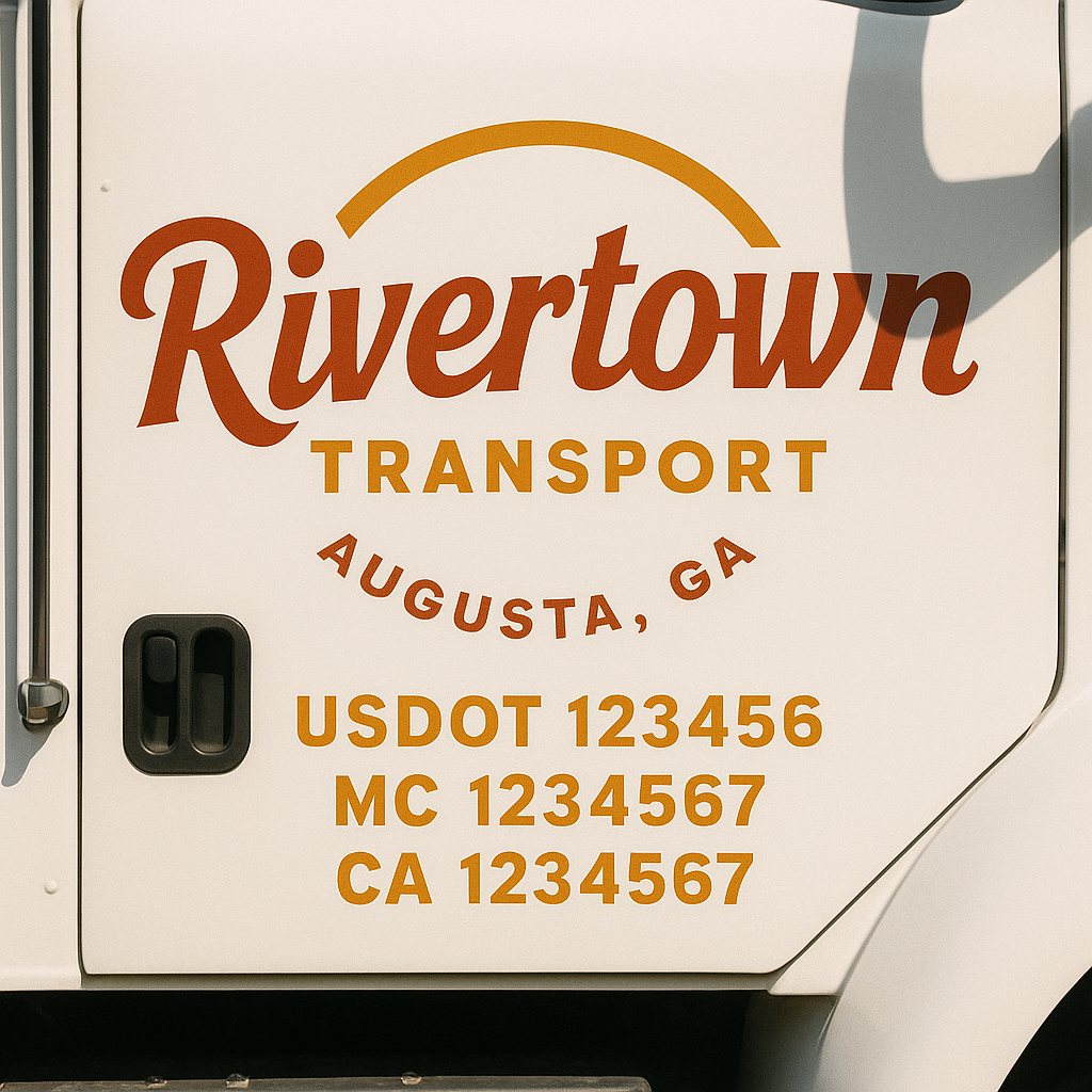 Custom Truck Door Decal Sticker Label Signs For Compliance | USDOT Truck Door Decal Lettering For Trucking & Transport Companies