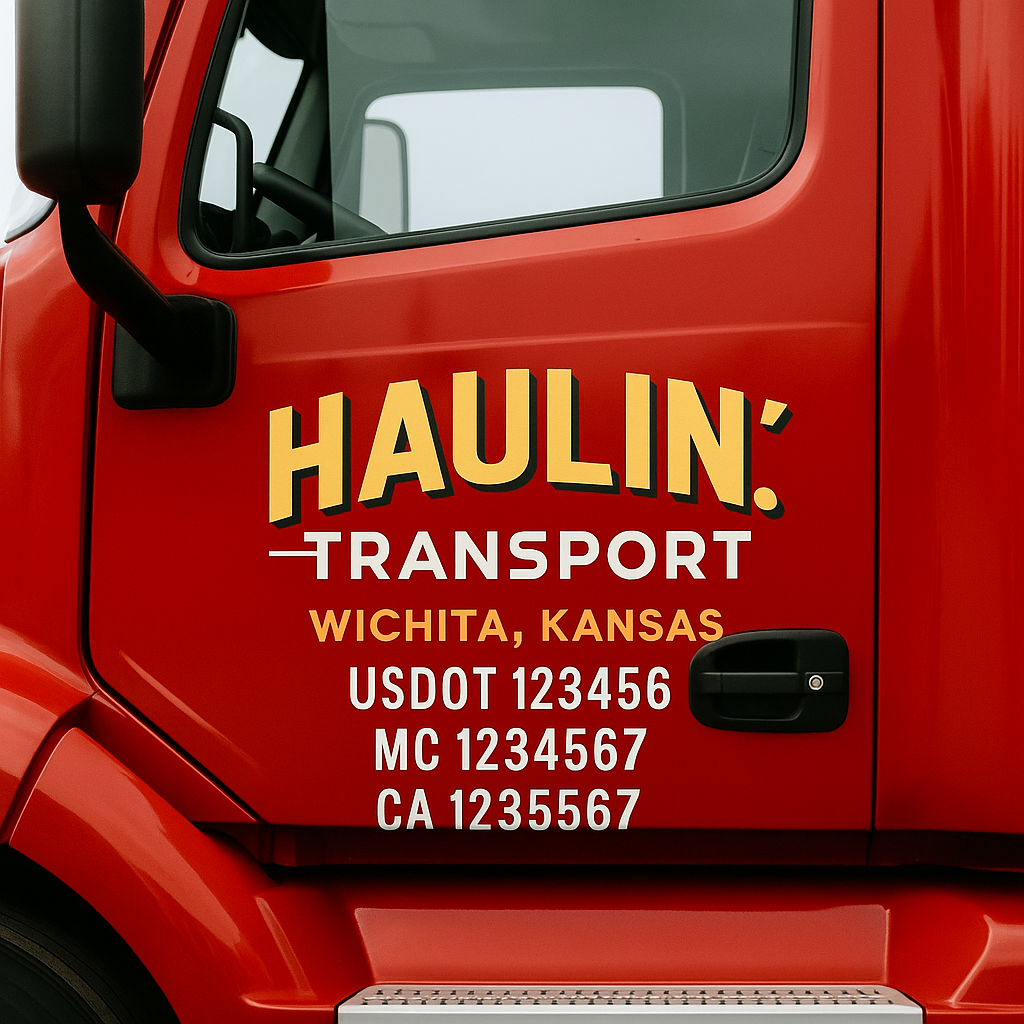 Custom Truck Door Decal Sticker Label Signs For Compliance | USDOT Truck Door Decal Lettering For Trucking & Transport Companies