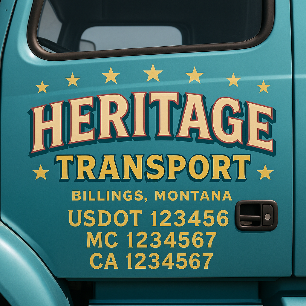 Custom Truck Door Decal Sticker Label Signs For Compliance | USDOT Truck Door Decal Lettering For Trucking & Transport Companies