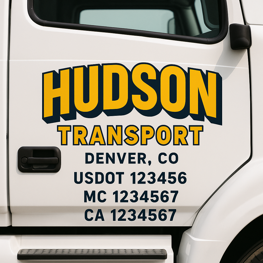 Custom Truck Door Decal Sticker Label Signs For Compliance | USDOT Truck Door Decal Lettering For Trucking & Transport Companies