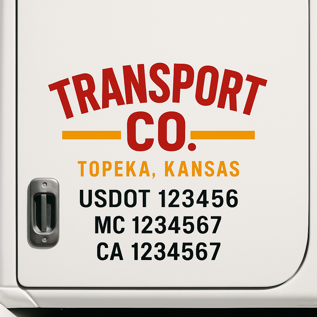 Custom Truck Door Decal Sticker Label Signs For Compliance | USDOT Truck Door Decal Lettering For Trucking & Transport Companies